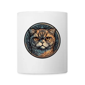 Scottish Fold Katzenrasse Aquarellglas - Tasse - Weiß - Vorne