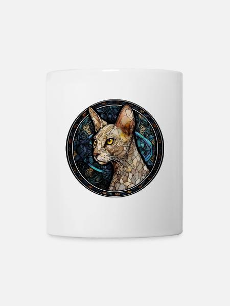 Peterbald Katzenrasse Aquarellglas - Tasse - Weiß