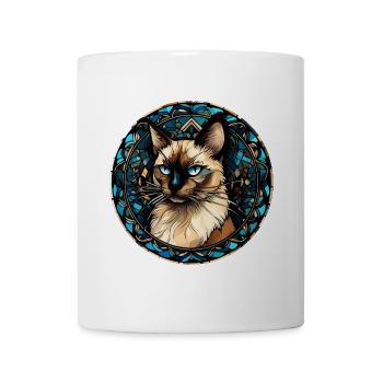 Balinesische Katzenrasse Aquarellglas - Tasse - Weiß - Vorne