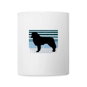 Englischer Schäferhund Liebhaber Silhouette Retro Sonnenuntergang - Tasse - Weiß - Vorne