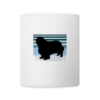 Clumber Spaniel Dog Love Silhouette Vintage Sonnenuntergang - Tasse - Weiß - Vorne