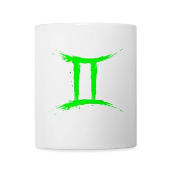 Sternzeichen Zwillinge Gemini Symbol Grün Hellgrün - Tasse - Weiß - Vorne