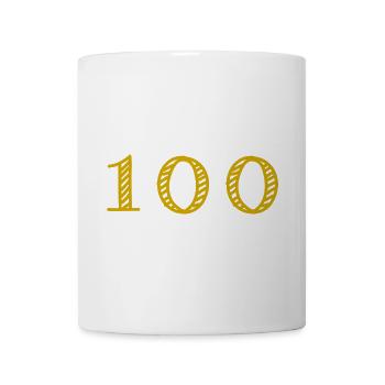 100. 100 JAHRE. 100-JÄHRIGES JUBILÄUM. 100. GEBURTSTAG - Tasse - Weiß - Vorne
