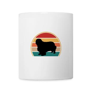 Clumber Spaniel Hund Liebe Silhouette Vintage Sonnenuntergang - Tasse - Weiß - Vorne