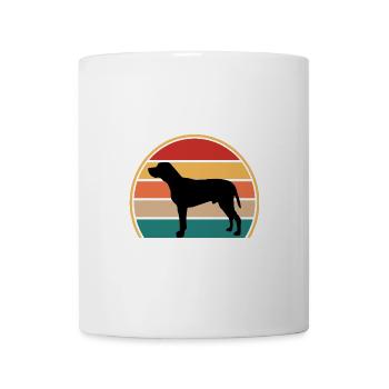 Braque du Bourbonnais Hund Silhouette Retro Sonnenuntergang - Tasse - Weiß - Vorne