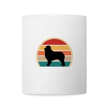 Australischer Schäferhund Silhouette Retro Sonnenuntergang - Tasse - Weiß - Vorne