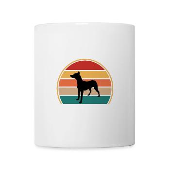 Andalusischer Jagdhund Liebhaber Silhouette Retro Sonnenuntergang - Tasse - Weiß - Vorne