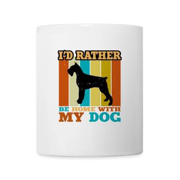 Riesiger Schnauzer Hund Liebe Silhouette Vintage Sonnenuntergang - Tasse - Weiß - Vorne