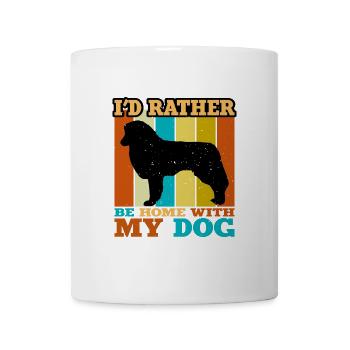 Englischer Schäferhund Liebhaber Silhouette Retro Sonnenuntergang - Tasse - Weiß - Vorne