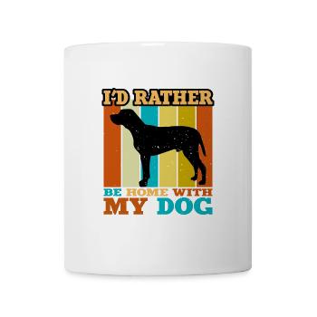 Braque du Bourbonnais Hund Silhouette Retro Sonnenuntergang - Tasse - Weiß - Vorne
