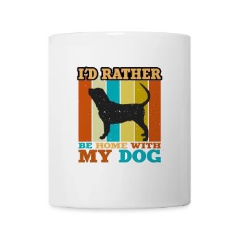 Bluthund Hund Liebhaber Silhouette Vintage Sonnenuntergang - Tasse - Weiß - Vorne