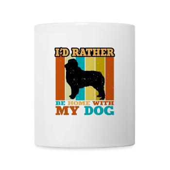 Austrealian Shephard Hund Silhouette Retro Sunset - Tasse - Weiß - Vorne