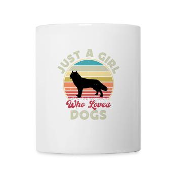 Nördliche Inuit Hundeliebhaber Silhouette Vintage Sonnenuntergang - Tasse - Weiß - Vorne