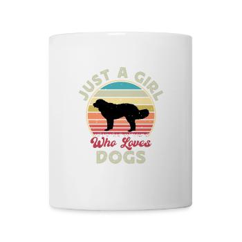 Landseer Hundeliebhaber Silhouette Vintage Sunset - Tasse - Weiß - Vorne