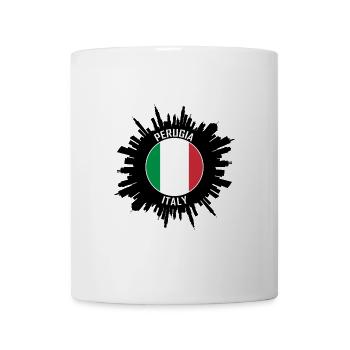 Perugia Skyline Italien Flagge Reise-Souvenir - Tasse - Weiß - Vorne