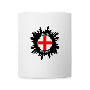 Tiflis Skyline Georgien Flagge Reise Souvenir - Tasse - Weiß - Vorne