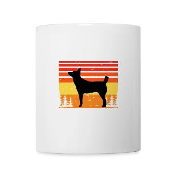 Hare Indian Dog Lover Silhouette Vintage Sonnenuntergang - Tasse - Weiß - Vorne