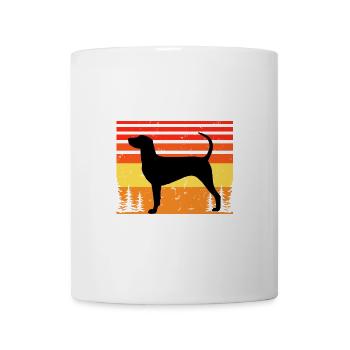Dunker Hundeliebhaber Silhouette Vintage Sonnenuntergang - Tasse - Weiß - Vorne