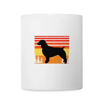 Boykin Spaniel Hund Lover Silhouette Vintage Sonnenuntergang - Tasse - Weiß - Vorne