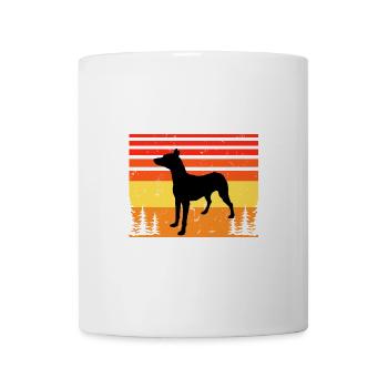 Andalusischer Laufhund Hundeliebhaber Silhouette Retro Sonnenuntergang - Tasse - Weiß - Vorne