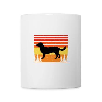 Alpine Dachsbracke Hundesilhouette Retro Sonnenuntergang - Tasse - Weiß - Vorne