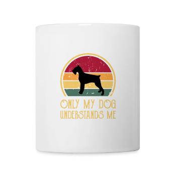 Riesenschnauzer Hund Liebe Silhouette Vintage Sonnenuntergang - Tasse - Weiß - Vorne