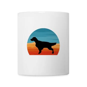 Englisch Setter Hundeliebhaber Silhouette Vintage Sonnenuntergang - Tasse - Weiß - Vorne