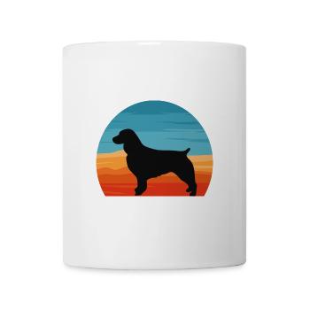Boykin Spaniel Hund Lover Silhouette Vintage Sonnenuntergang - Tasse - Weiß - Vorne