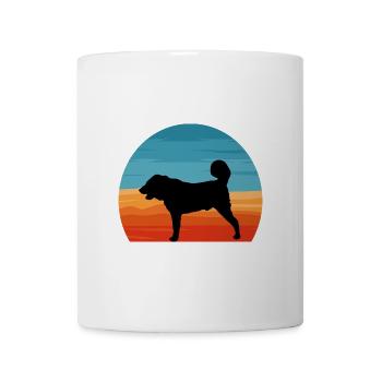 Armenischer Gampr Hund Liebhaber Silhouette Vintage Sonnenuntergang - Tasse - Weiß - Vorne