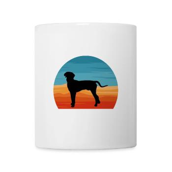 Hannover Hound Hundeliebhaber Silhouette Vintage Sonnenuntergang - Tasse - Weiß - Vorne