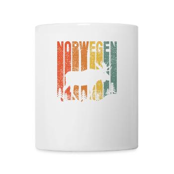 Norwegen Elch Retro - Tasse - Weiß - Vorne