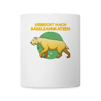 Säbelzahnkatze Säbelzahntiger Steinzeit Archäologe - Tasse - Weiß - Vorne