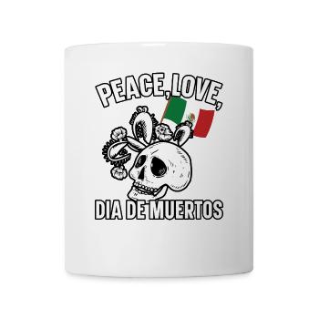 Peace Love Dia De Muertos Dia De Muertos - Tasse - Weiß - Vorne