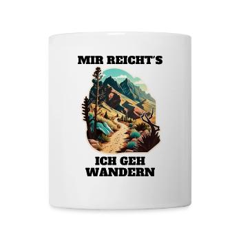 Bergpfad im Sonnenlicht Sticker - Tasse - Weiß - Vorne