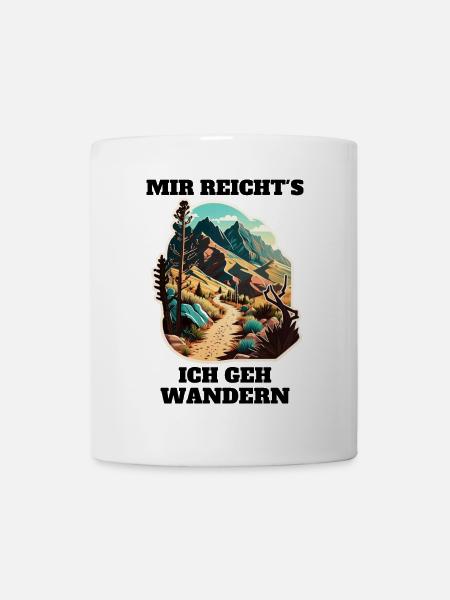 Bergpfad im Sonnenlicht Sticker - Tasse - Weiß