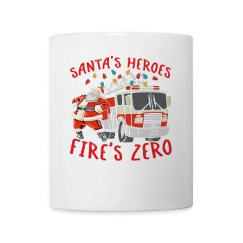 Santa's Heroes Feuerwehr Null Brandbekämpfung Weih - Tasse - Weiß - Vorne
