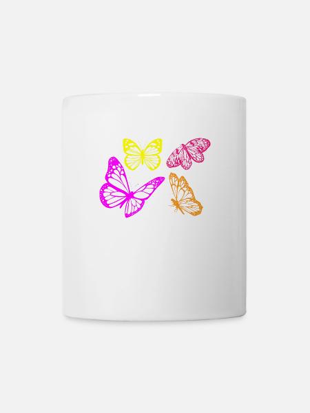 Butterflies Schmetterlinge - Tasse - Weiß