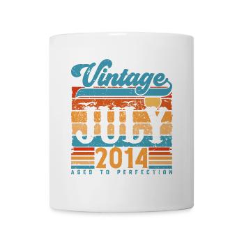 Juli 2014, Juli 2014 Geburtstagsgeschenk. - Tasse - Weiß - Vorne