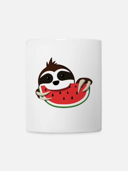Faultier Melone - Tasse - Weiß