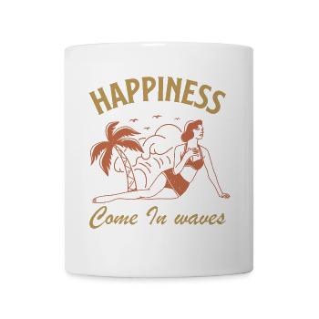 Happiness Come in Waves - Tasse - Weiß - Vorne
