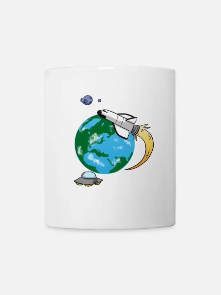 Fliegende Rakete - Tasse - Weiß