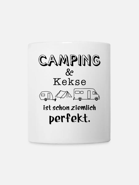 camping und kekse - Tasse - Weiß