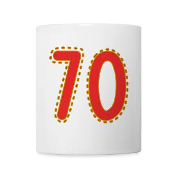 70. 70 JAHRE. 70. JAHRESTAG. 70-JÄHRIGES JUBILÄUM. - Tasse - Weiß - Vorne