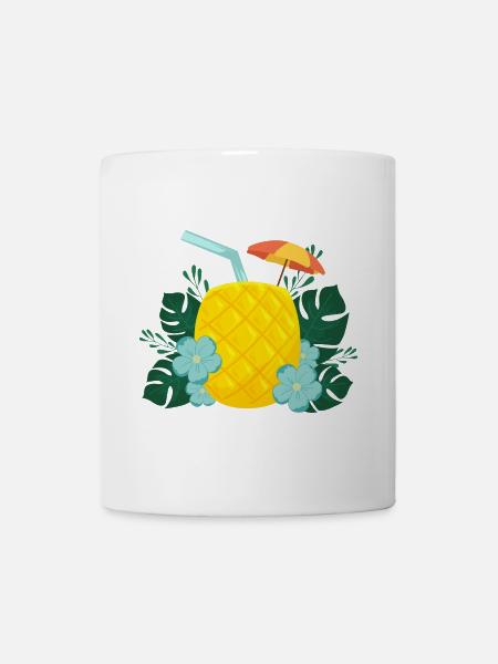 Ananas Drink - Tropischer Cocktail Sommer - Tasse - Weiß
