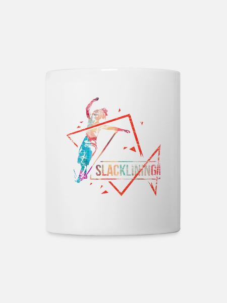 Schwindelfreie Slackline Hochseil - Tasse - Weiß