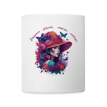 Florale Eleganz Vintage-Charme 2 - Tasse - Weiß - Vorne