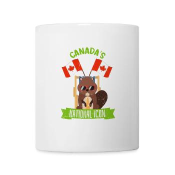 Bierfreudiger Biber Ahornblatt - Tasse - Weiß - Vorne