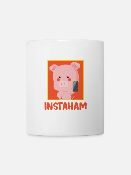 Selfiesüchtiges Schwein Instagram - Tasse - Weiß