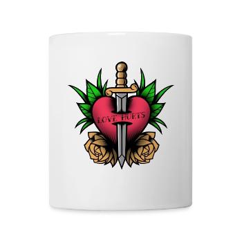 Herzschwert Tattoo Motiv - Tasse - Weiß - Vorne