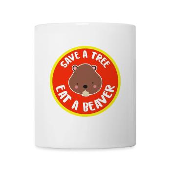 Schadenfroher Biber Grillabend - Tasse - Weiß - Vorne